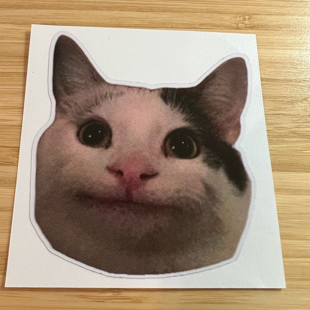 Cat Face Meme Sticker Beluga Cat